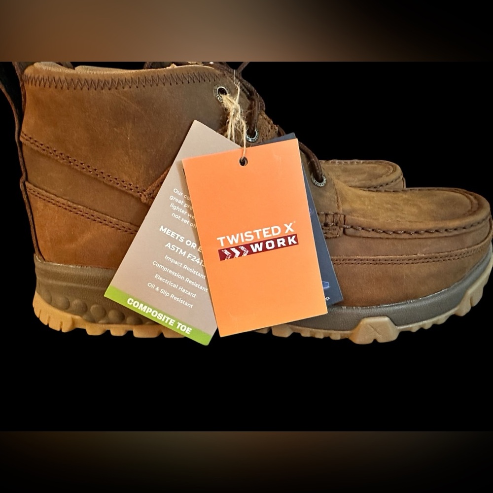 NIB Twisted X Men's Work Leather Lace-up Composite Toe Boot- 8.5 M. MSRP $170.